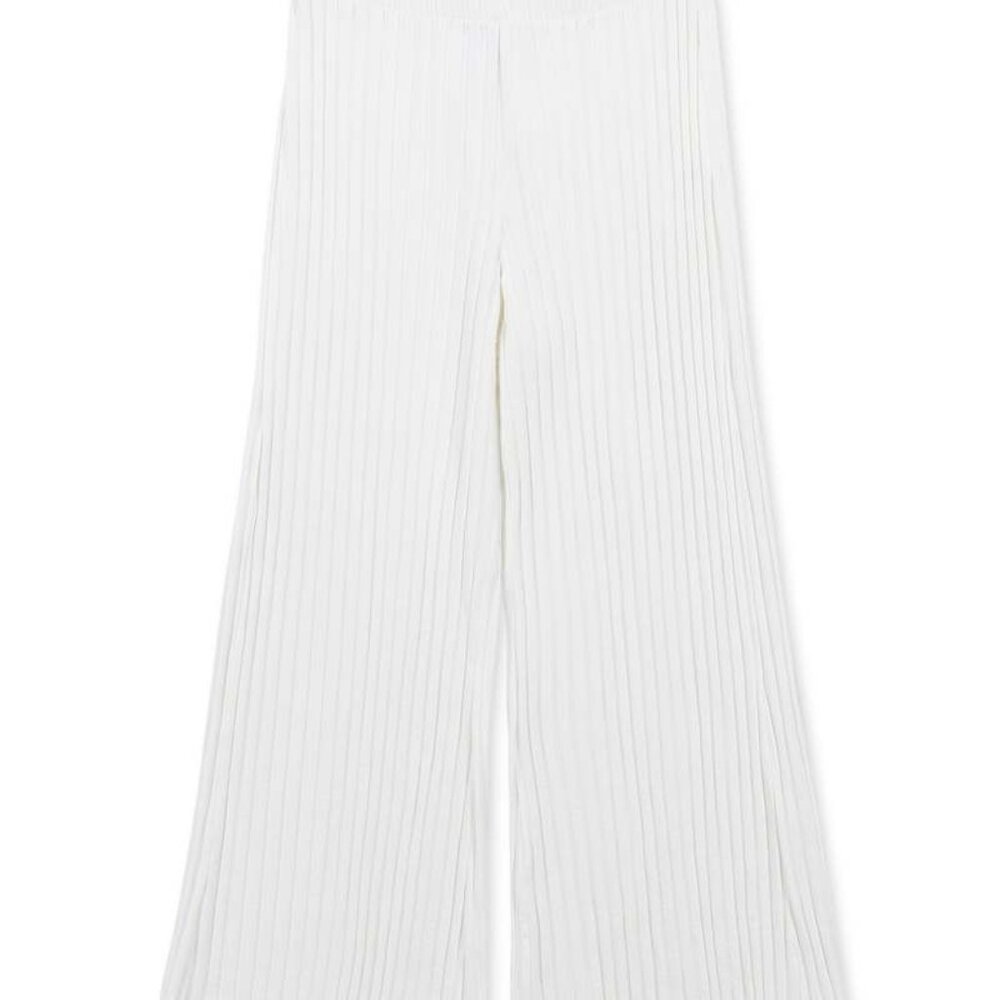 NEW SIMON MILLER Wide Crop Rib Adler Women's Pant Medium - Macadamia